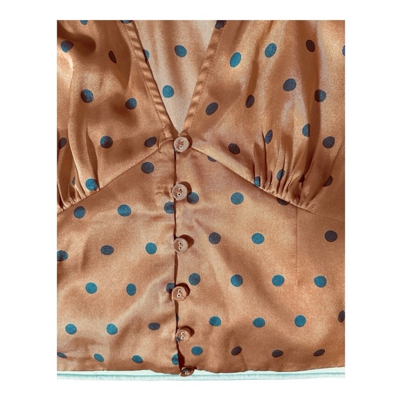 MINKPINK Milan Polka Dot Button Front Blouse Size XL - Picture 5 of 10